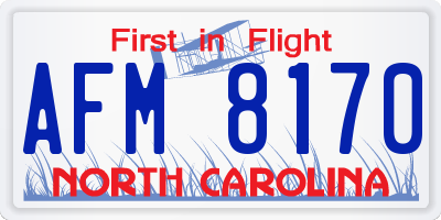 NC license plate AFM8170