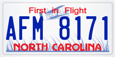 NC license plate AFM8171