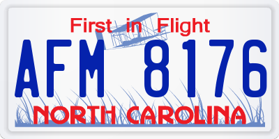 NC license plate AFM8176
