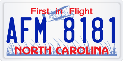 NC license plate AFM8181