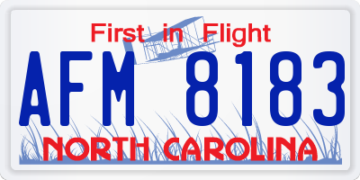 NC license plate AFM8183