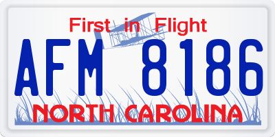 NC license plate AFM8186