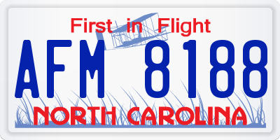 NC license plate AFM8188