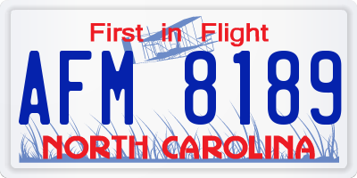 NC license plate AFM8189