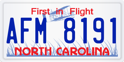 NC license plate AFM8191