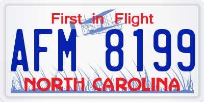 NC license plate AFM8199