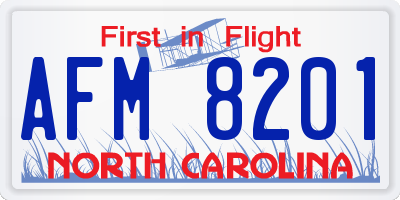 NC license plate AFM8201
