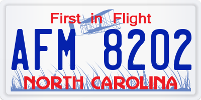 NC license plate AFM8202