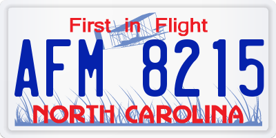 NC license plate AFM8215