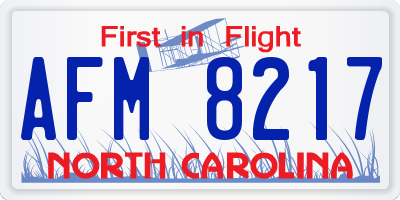 NC license plate AFM8217