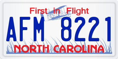NC license plate AFM8221