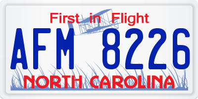 NC license plate AFM8226