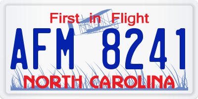 NC license plate AFM8241