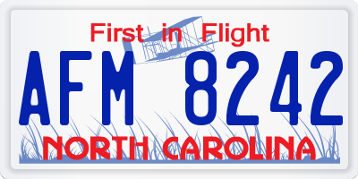 NC license plate AFM8242