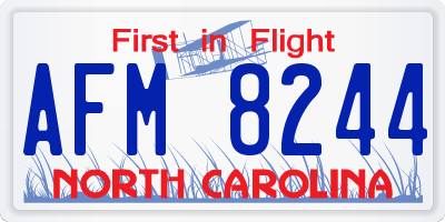 NC license plate AFM8244