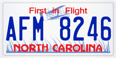NC license plate AFM8246