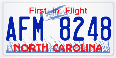 NC license plate AFM8248