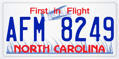 NC license plate AFM8249