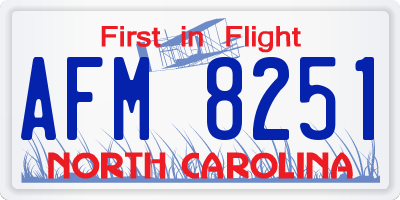 NC license plate AFM8251