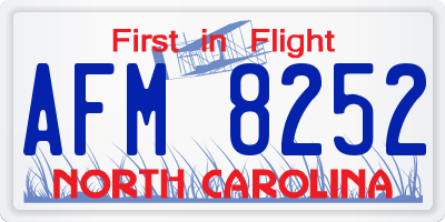 NC license plate AFM8252