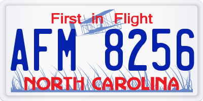 NC license plate AFM8256