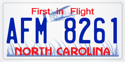 NC license plate AFM8261