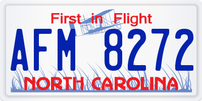 NC license plate AFM8272