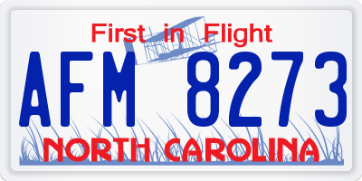 NC license plate AFM8273