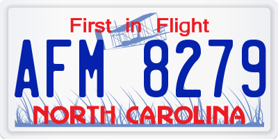 NC license plate AFM8279