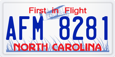 NC license plate AFM8281