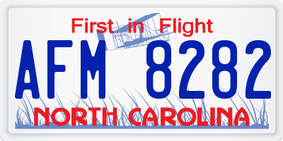 NC license plate AFM8282
