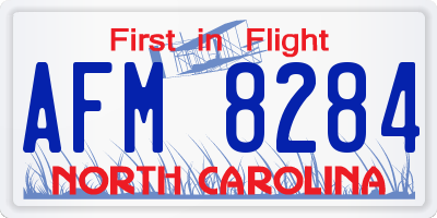NC license plate AFM8284