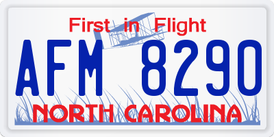 NC license plate AFM8290