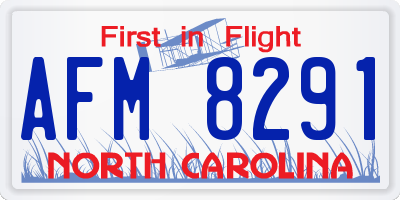 NC license plate AFM8291