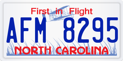 NC license plate AFM8295