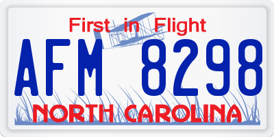 NC license plate AFM8298