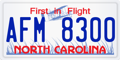 NC license plate AFM8300