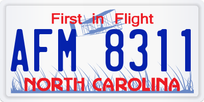 NC license plate AFM8311