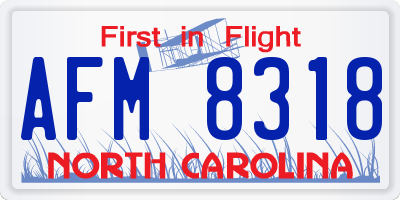 NC license plate AFM8318