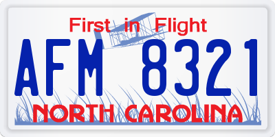 NC license plate AFM8321