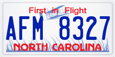 NC license plate AFM8327