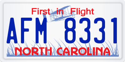 NC license plate AFM8331