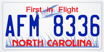 NC license plate AFM8336