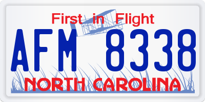 NC license plate AFM8338