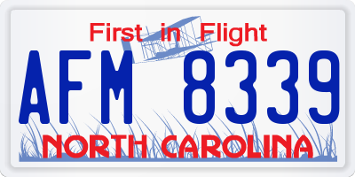 NC license plate AFM8339