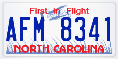 NC license plate AFM8341