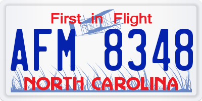 NC license plate AFM8348