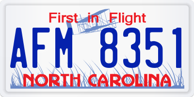 NC license plate AFM8351