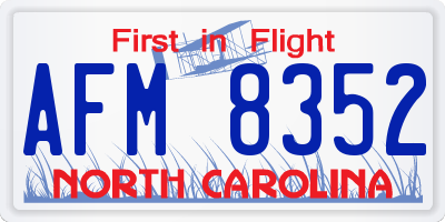 NC license plate AFM8352