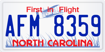 NC license plate AFM8359